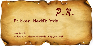 Pikker Medárda névjegykártya